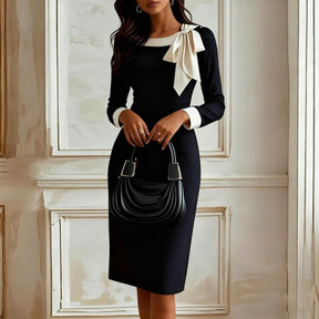 Groovy Black Color Block Mini-Kleid - Herbstliches Must-Have mit Retro-Chic