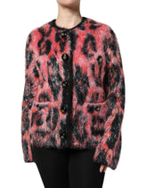 Dolce & Gabbana Roter Mohair-Woll-Cardigan mit Knopfleiste