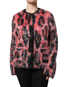 Dolce & Gabbana Roter Mohair-Woll-Cardigan mit Knopfleiste