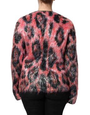 Dolce & Gabbana Roter Mohair-Woll-Cardigan mit Knopfleiste
