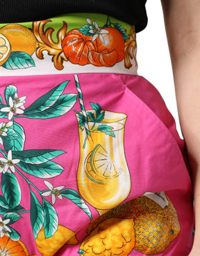 Dolce & Gabbana Rosa bedruckte Hot Pants mit hoher Taille Shorts