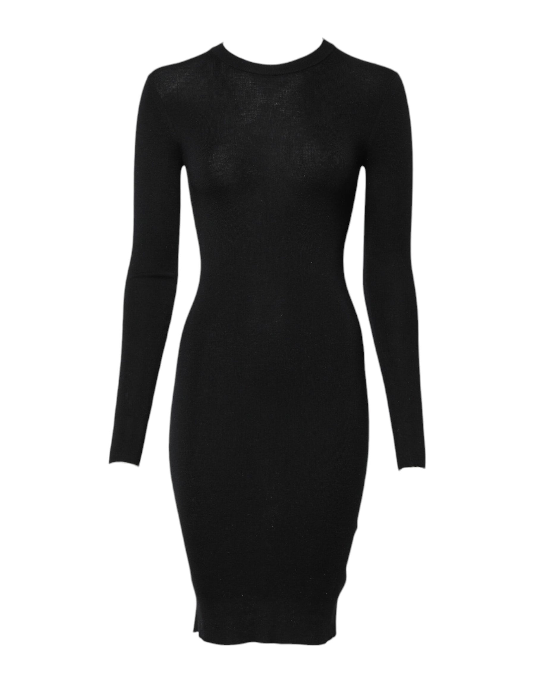 Dolce & Gabbana Schwarzes langärmeliges Bodycon Etuikleid