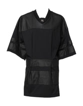 Dolce & Gabbana Schwarzes Baumwoll-T-Shirt mit kurzen Ärmeln und V-Ausschnitt