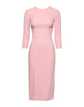 Dolce & Gabbana Rosa Viskose 3/4 Ärmel Etuikleid Midikleid