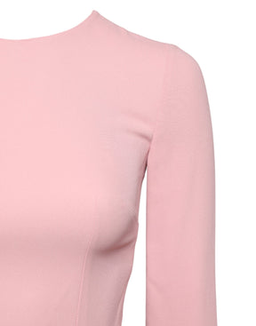 Dolce & Gabbana Rosa Viskose 3/4 Ärmel Etuikleid Midikleid