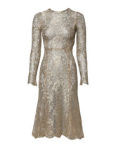 Dolce & Gabbana Gold Floral Spitze Lange Ärmel Fit &amp