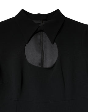 Dolce & Gabbana Schwarzes langärmeliges Bodycon Etuikleid Midikleid