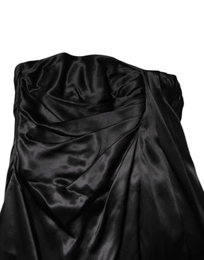 Dolce & Gabbana Schwarzes trägerloses Etuikleid in A-Linie Mini-Kleid
