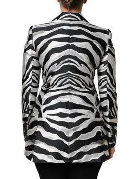 Dolce & Gabbana Schwarz Weiß Polyester Frauen Blazer Jacke