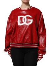 Dolce & Gabbana Roter Pullover mit DGLogo-Stickerei aus Wolle