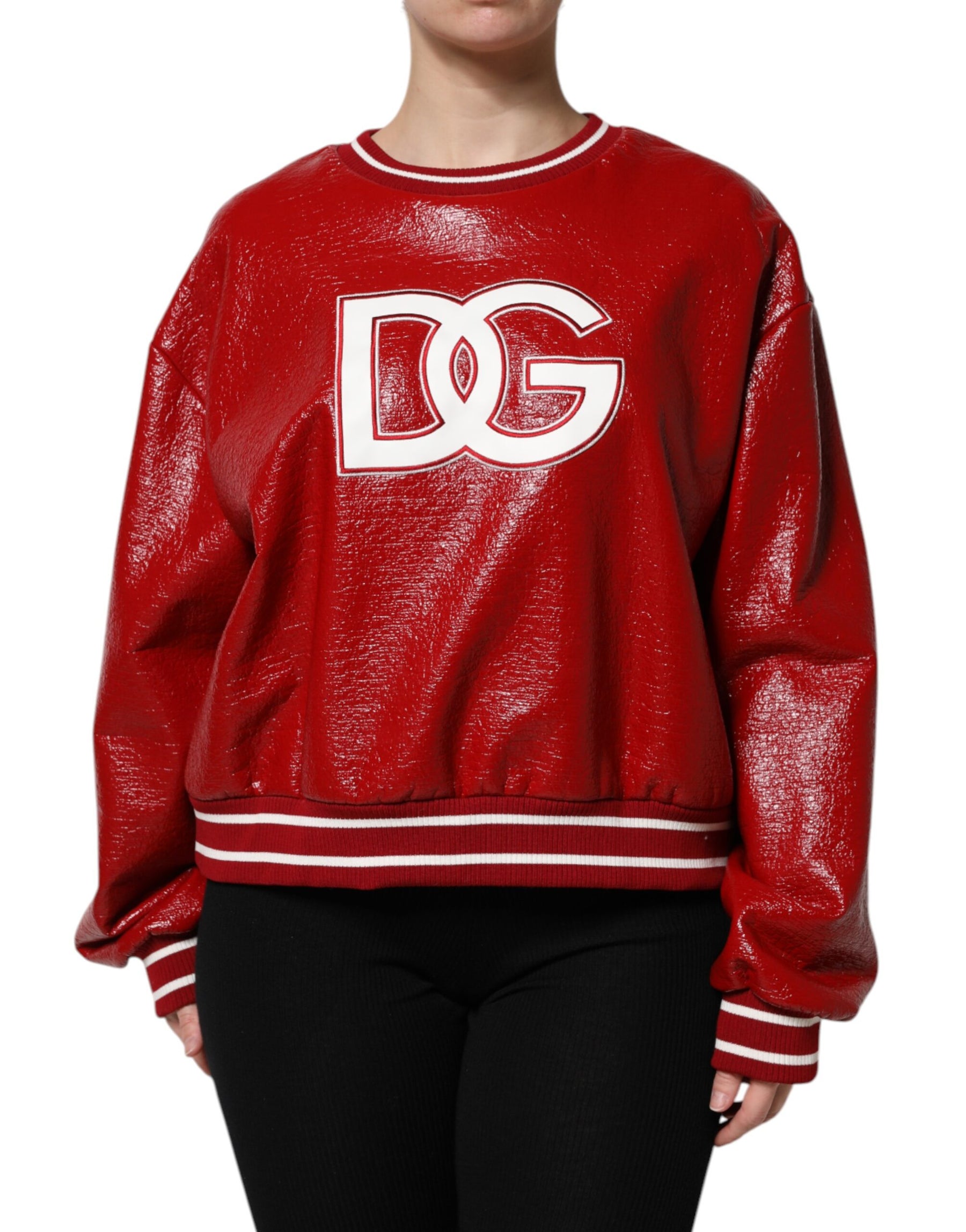 Dolce & Gabbana Roter Pullover mit DGLogo-Stickerei aus Wolle