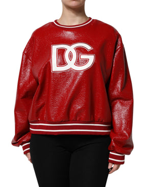 Dolce & Gabbana Roter Pullover mit DGLogo-Stickerei aus Wolle