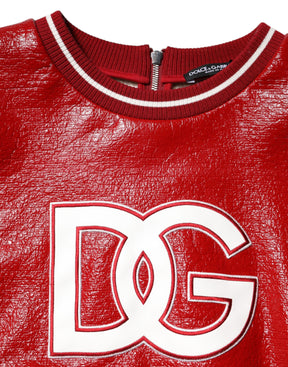 Dolce & Gabbana Roter Pullover mit DGLogo-Stickerei aus Wolle