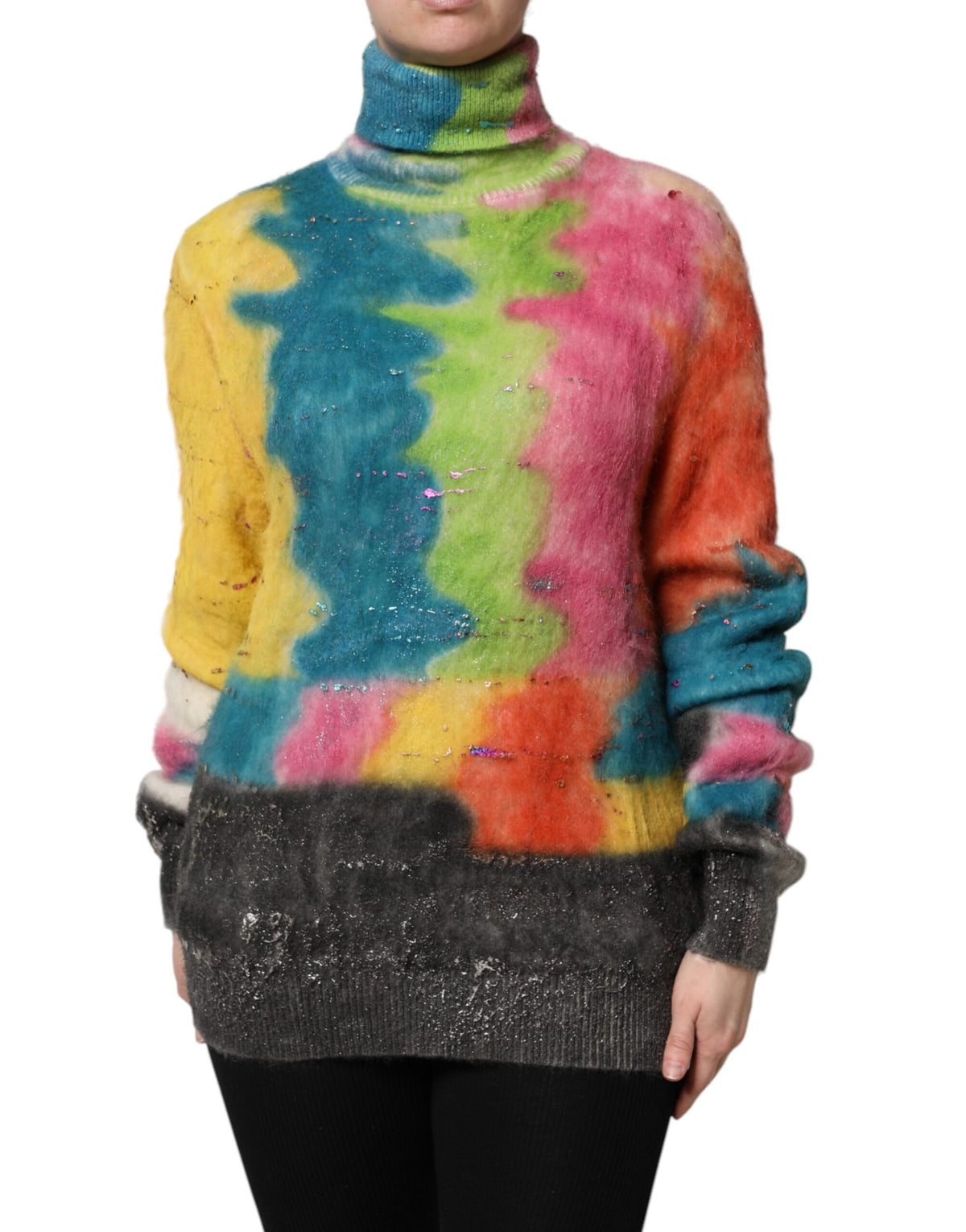 Dolce & Gabbana Multicolor Mohair Rollkragenpullover Pullover