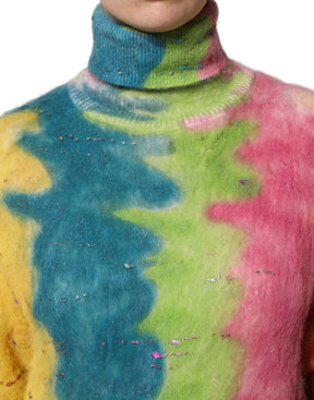 Dolce & Gabbana Multicolor Mohair Rollkragenpullover Pullover