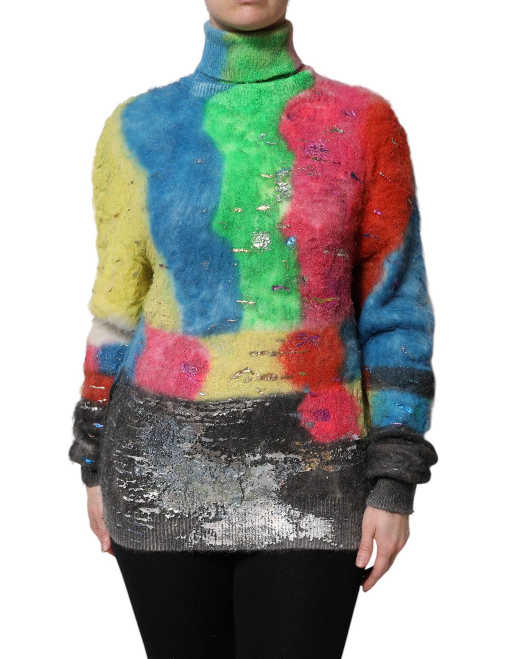 Dolce & Gabbana Multicolor Mohair Rollkragenpullover Pullover