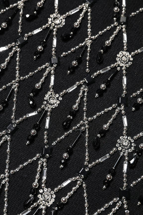 Dolce & Gabbana Schwarzes Kaschmir-Top mit langen Ärmeln und Verzierungen