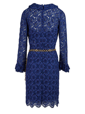 Gucci Blaues Kleid aus Viskose und Baumwolle, mittellang