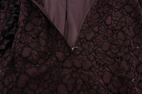 Dolce & Gabbana Lila Florales Ricamo Maxikleid aus Spitze