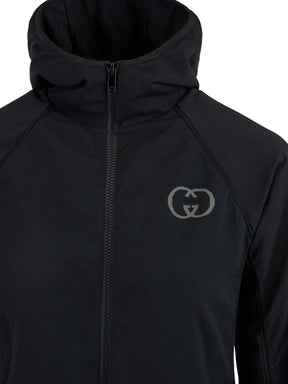 Gucci Schwarzes Polyamid-Kapuzen-Sweatshirt