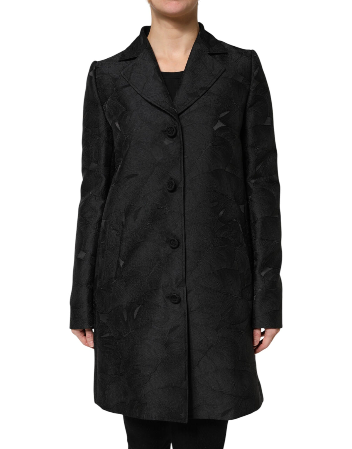 Dolce & Gabbana Schwarzer einreihiger Trenchcoat Jacke