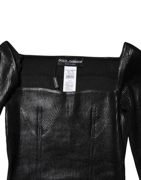 Dolce & Gabbana Schwarzes langärmeliges Blusentop aus Viskose
