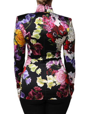 Dolce & Gabbana Multicolor Ortensies Langärmeliges Blusentop