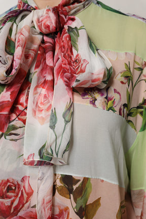 Dolce & Gabbana Multicolor Floral Patchwork Langarmshirt