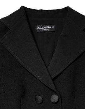 Dolce & Gabbana Schwarzer Wollmantel Zweireiher Jacke