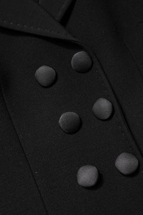 Dolce & Gabbana Schwarzer Wollmantel Zweireiher Jacke
