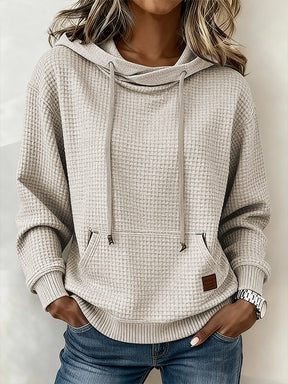 Kuscheliges Winter Hoodie Damen hellgrau warm Loose Fit