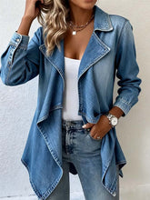 Winter Damen Denimjacke asymmetrisch – warmer Streetstyle