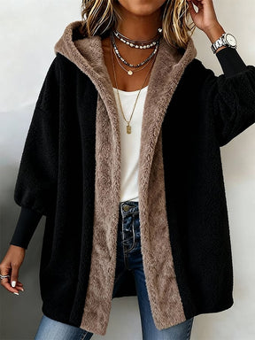 Winterlicher Luxus: Baggy Faux Fur Hooded Cardigan - Kuschelig & Stilsicher