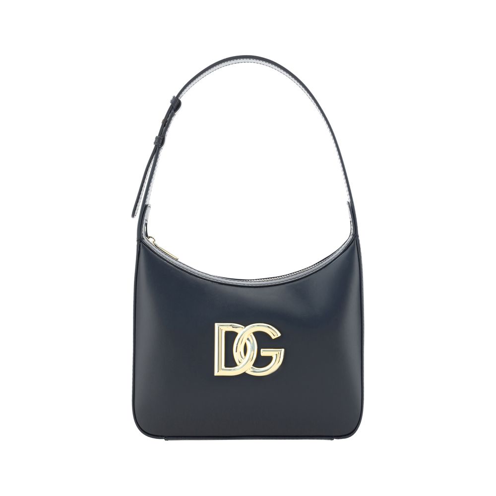 Dolce & Gabbana Schwarze Kalbshaut Bos Taurus Schultertasche