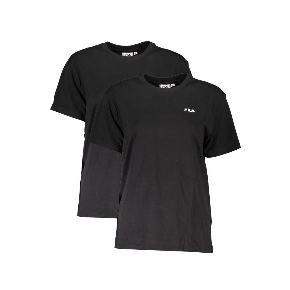 Fila Schwarzes Baumwoll-T-Shirt für Frauen
