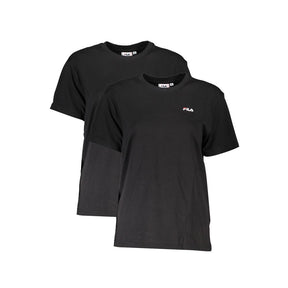 Fila Schwarzes Baumwoll-T-Shirt für Frauen