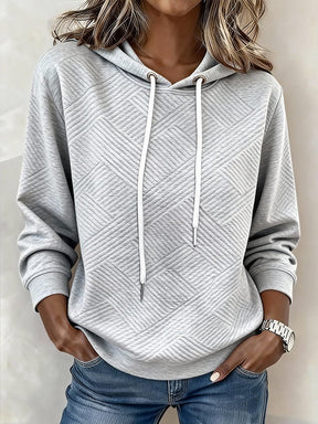 Winter Hoodie Sweatshirt grau – warmer 3D Quilt Look
