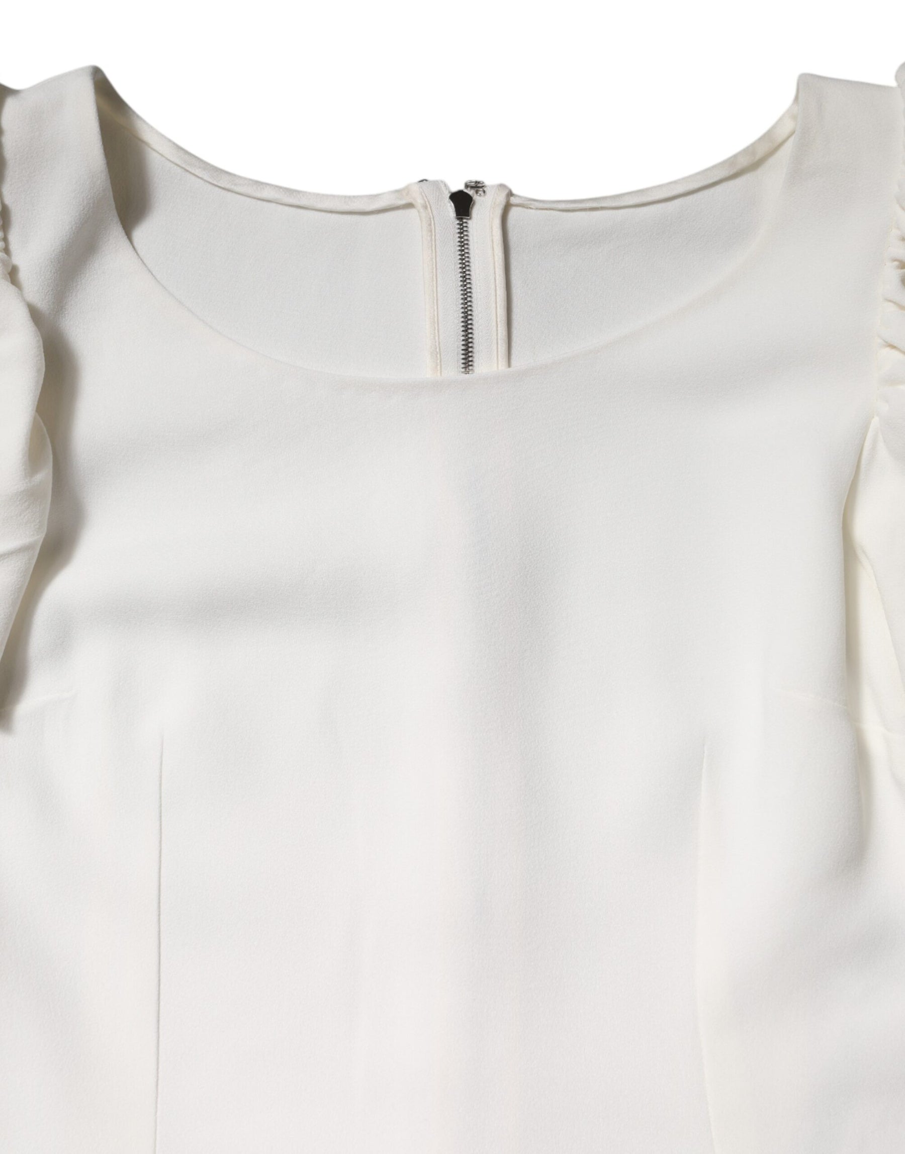 Dolce & Gabbana Weißes Viskose-Rundhals-Top mit kurzen Ärmeln