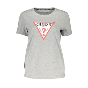 Guess Jeans Graues Baumwoll-T-Shirt