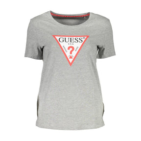 Guess Jeans Graues Baumwoll-T-Shirt