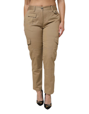 Dolce & Gabbana Braune Baumwoll-Cargo-Tapered-Hose