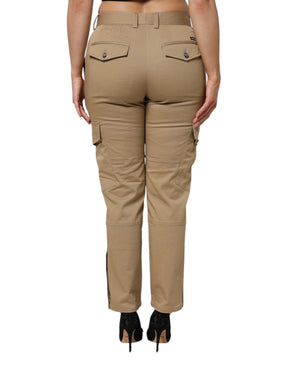 Dolce & Gabbana Braune Baumwoll-Cargo-Tapered-Hose