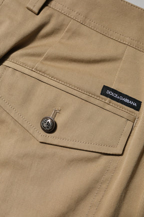 Dolce & Gabbana Braune Baumwoll-Cargo-Tapered-Hose