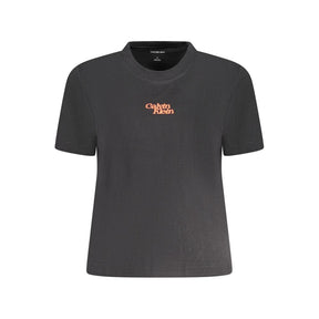 Calvin Klein Schwarzes Baumwoll-T-Shirt für Frauen