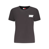 Tommy Hilfiger Schwarzes Baumwoll-T-Shirt für Frauen