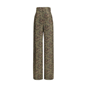 Saint Laurent Paisley gemusterte Seidenhose
