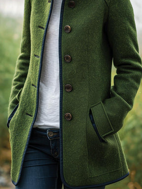 Green Long Sleeve Plain Outerwear - Herbsts Must-Have für kühle Tage