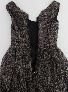 Dolce & Gabbana Dunkles Seiden-Shiftkleid in voller Länge