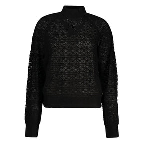Guess Jeans Schwarzer Pullover aus Alpaka-Leder