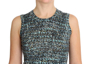 Dolce & Gabbana Blauer Wollpullover ohne Ärmel Pullover